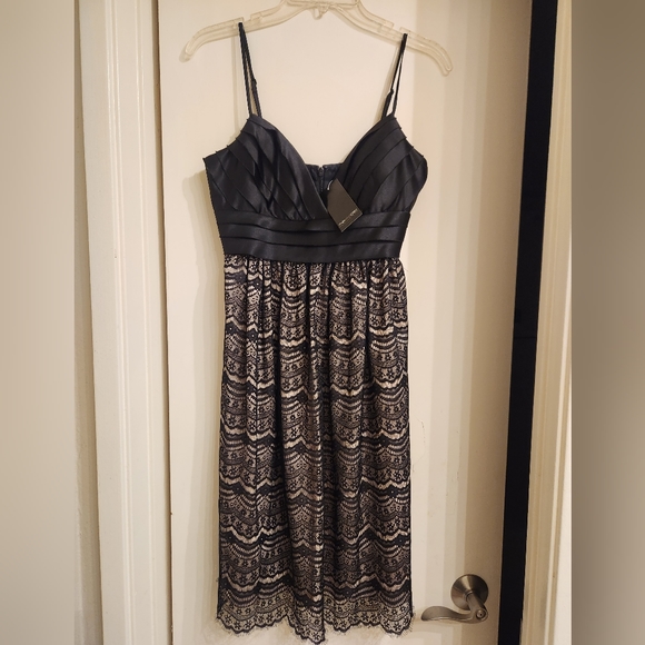 Max & Cleo Women Tea Party Black Lace Dress NWT Size 4 - Picture 2 of 4